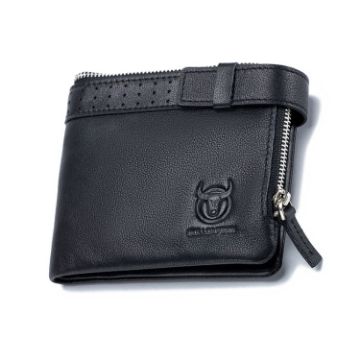 BULL CAPTAIN Anti-theft Leather Wallet - Black - 1