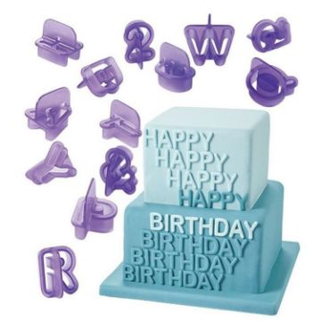 Alphanumeric Plastic Cookie Molds Set - 40pcs - Cake Decorative Printing Molds - 1