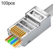 100pcs Cat6e Shielded Pass Through RJ45 Connector Plug - 1
