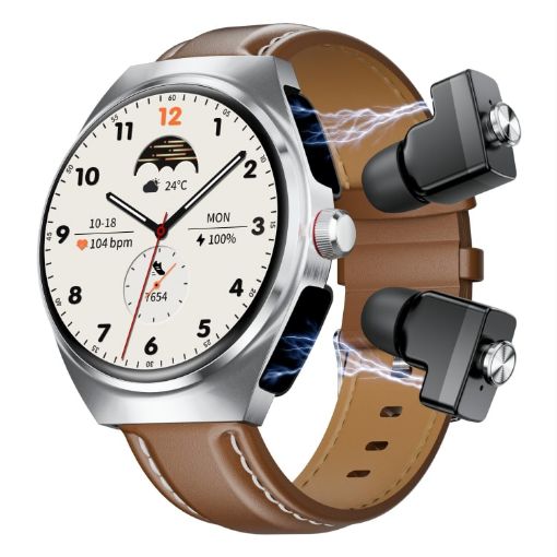 GT95 Bluetooth Earphone Smart Watch - Silver - 1
