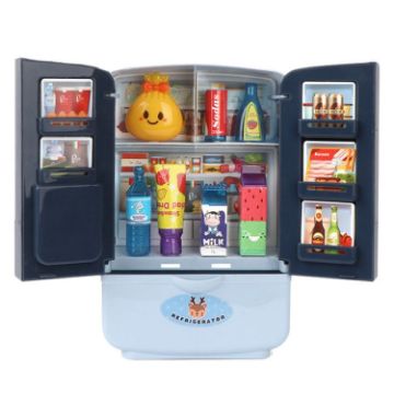 Kids Play Kitchen Toy Double Door Freezer (Blue) - 1