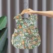 Children Summer Sleeveless Bibs Flowery Eating Reversible Clothes - 1