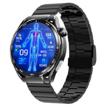 F200 Smart Health Watch ECG Blood Sugar Monitoring 1.55" Screen Black Bamboo - 1