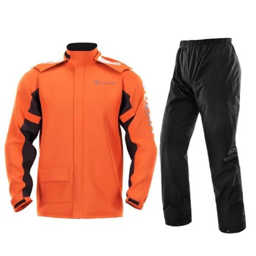 SULAITE Outdoor Motorcycle Riding Full Body Raincoat Suit - Size L - Orange - 1