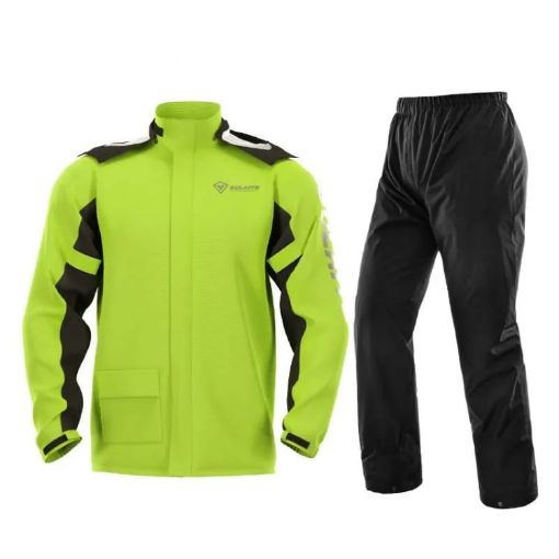 SULAITE Outdoor Motorcycle Riding Raincoat Suit, Size M - Green - 1