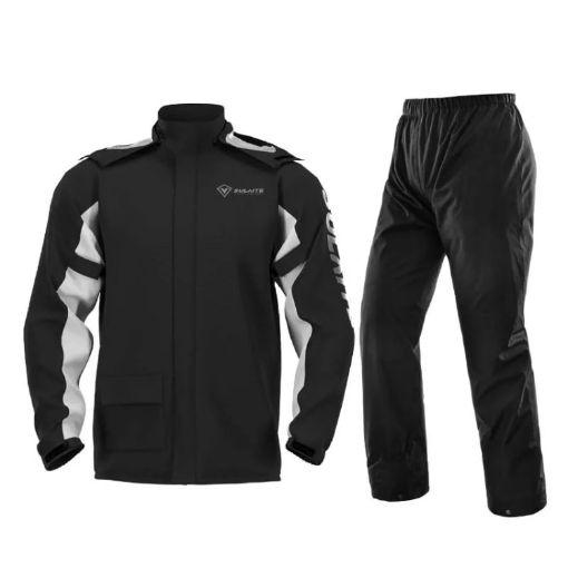 SULAITE Outdoor Motorcycle Riding Full Body Raincoat Suit, Size L - Black - 1