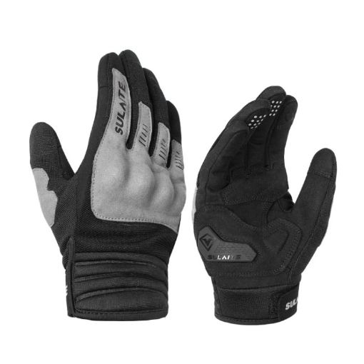 SULAITE Motorcycle Riding Gloves, Size L - Gray - 1