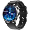 Black Silicone Smart Watch with ECG/Blood Oxygen/Blood Sugar Support - 1