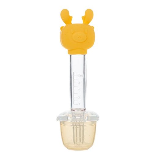 Children Cartoon Medicine Feeder Portable Dropper (Yellow) - 1
