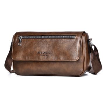 WEIXIER D514 Men Crossbody Waterproof Shoulder Bag - Brown - 1