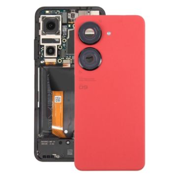 Asus Zenfone 9 AI2202 Battery Back Cover with Camera Lens Cover - Red - 1