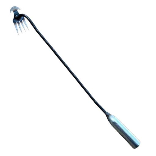 4-Tooth Dual Purpose Weed Remover Tool - 50cm Iron Handle - 1