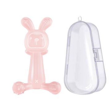 Bunny Baby Teether BPA Free Silicone Teether - Pink - 1