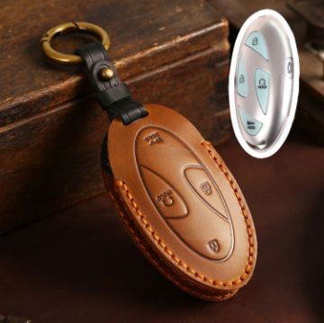 Handmade Hyundai Hallmo Car Key Bag - Brown (5 Keys) - 1