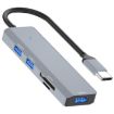 USB-C Hub Converter with 3 USB 3.0 Ports + 2 Card Reader Slots - 1