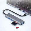 USB-C Hub Converter with 3 USB 3.0 Ports + 2 Card Reader Slots - 8