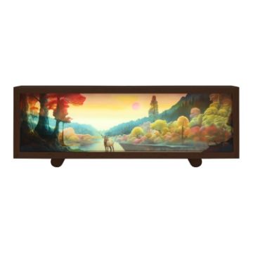 Wooden Acrylic Atmosphere Lightbox Night Light (Walnut) - 1