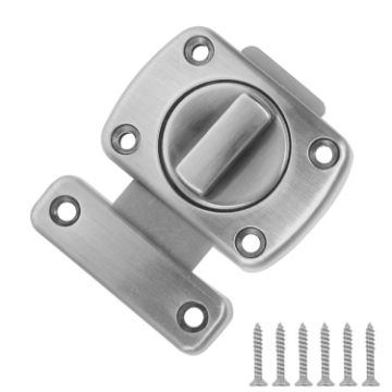 Stainless Steel Rotate Bolt Latch Anti-Theft Security Bathroom Door Lock - 1