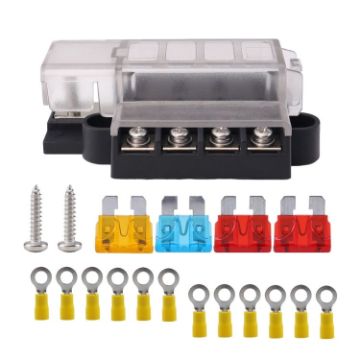4 Way Fuse Block with 16 Terminals - Reliable Protection - 1