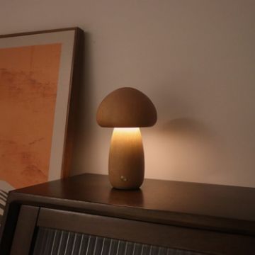Mushroom Night Light Touch Control Dimmable Lamp - Beech Style - 1