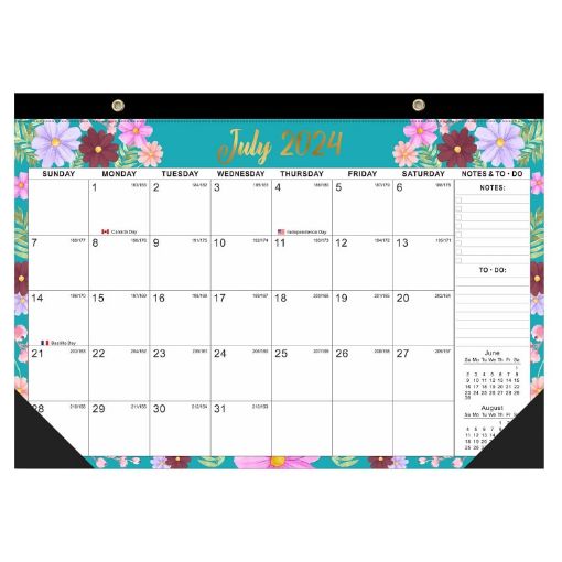 English Wall Calendar 18 Months Countdown Watercolor Desk Calendar - 1