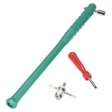 3pcs Tire Valve Installation Repair Removal Wrench Tools - Green - 1