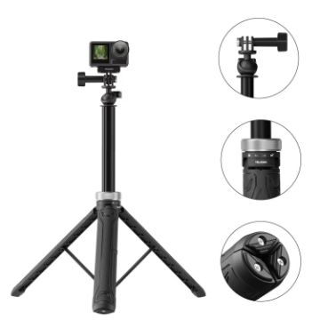 TELESIN 360 Degree Rotation Selfie Stick Tripod for GoPro Hero - Black - 1
