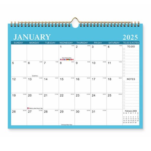 365 Day Countdown Calendar Blue January 2025-June 2026 - 1