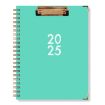 2025 Board Clip A4 English Notebook Coil Diary Planner - Mint Green - 1