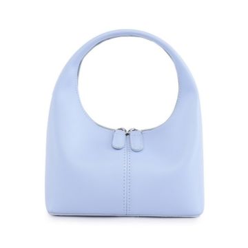 Light Blue Leather Women Bag - Simple Design Handbag - 1
