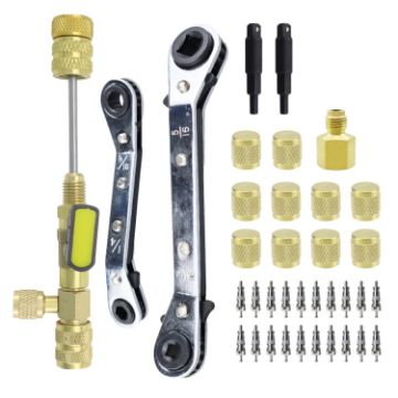 T6 Air Conditioning Valve Core Remover Tool Set - 36pcs - Gold - 1