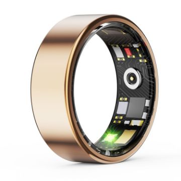 R11M SIZE 10 Smart Ring - Heart Rate/Blood Oxygen/Sleep - Gold - 1