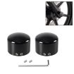 Harley Davidson Motorcycle Front Axle Wheel Covers - Black - 1