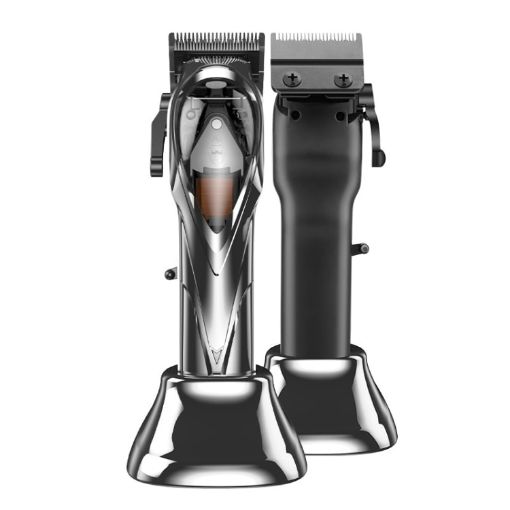 Rechargeable Magnetic Suspension Electric Hair Clipper Silver - 1