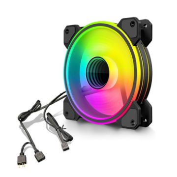 COOLMOON 12cm Infinity Lens Computer Cooling Fan PWM ARGB Chassis Cooling Fan - 1