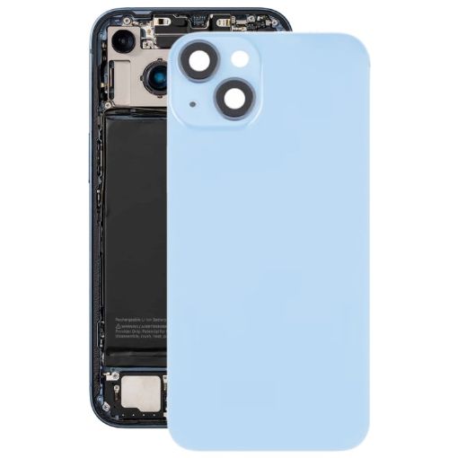 iPhone 14 Plus Glass Battery Back Cover with Flash Bracket - Blue - 1