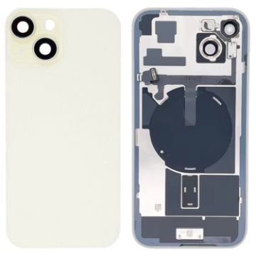 iPhone 15 Plus Glass Battery Back Cover with Flash Bracket - Yellow - 1