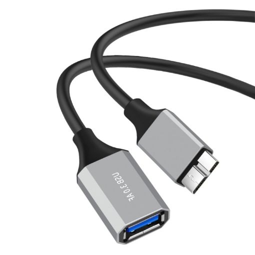 USB 3.0 A Female to Micro B Adapter Cable - 0.2m Length - 1