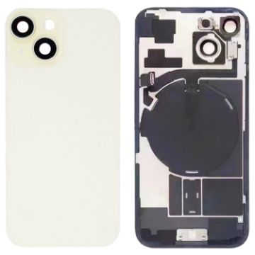 iPhone 15 Glass Battery Back Cover with Flash Bracket - Yellow - 1