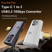 USB-C Male to Dual Type-C Female OTG Converter PD100W Charging Adapter - 4