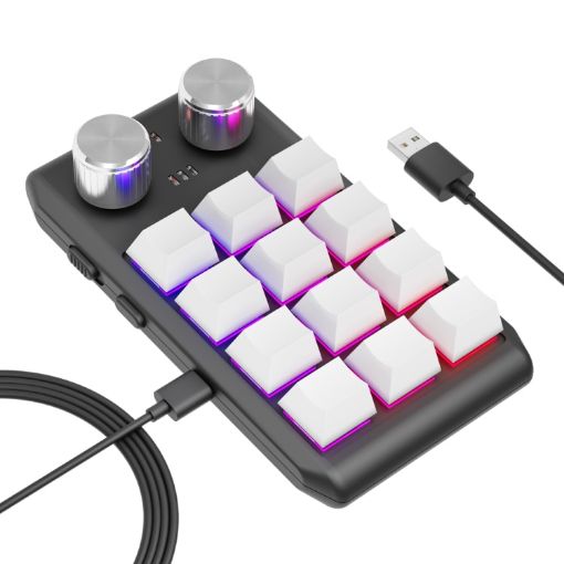 Customized RGB Wired Office Keyboard with 12 Shortcut Keys - 1