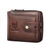 BULL CAPTAIN 232 RFID Anti-Theft Cowhide Men Zipper Wallet - 1