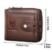 BULL CAPTAIN 232 RFID Anti-Theft Cowhide Men Zipper Wallet (Black) - 3