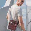 BULL CAPTAIN 0400 Large-Capacity Cowhide Crossbody Bag (Black) - 8