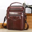 BULL CAPTAIN 0400 Large-Capacity Cowhide Crossbody Bag (Coffee) - 1