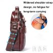 BULL CAPTAIN 0400 Large-Capacity Cowhide Crossbody Bag (Coffee) - 5