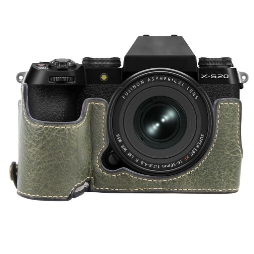 FUJIFILM X-S20 Green PU Leather Camera Half Case Base - 1