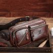 BULL CAPTAIN 082 Large-Capacity Cowhide Crossbody Bag (Brown) - 1