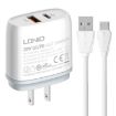 LDNIO Q229 Fast Charger with 1m Cable - US Plug (White) - 1