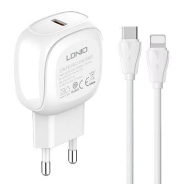 LDNIO A1206C PD27W USB-C Fast Charger with 1m Cable EU Plug - 1